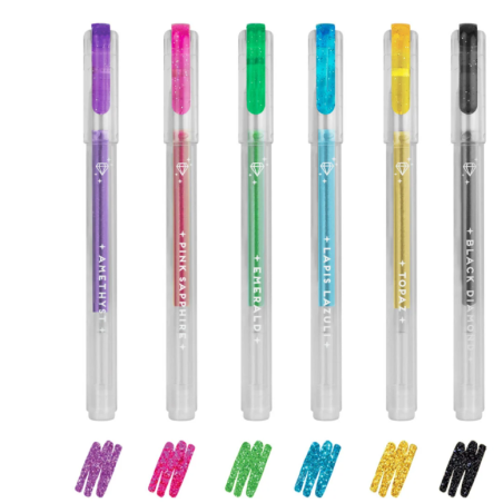 Set de 6 Mini Stylos à Encre Gel Glitter - Shine Like a Diamond LEGAMI