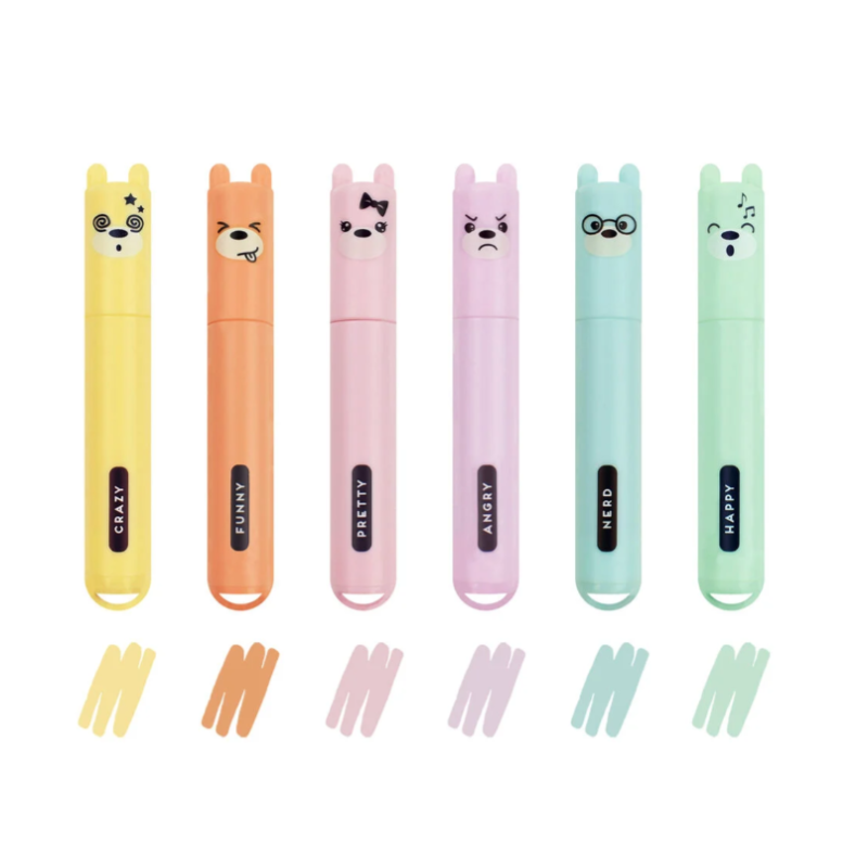 Set de 6 Mini Surligneurs Teddy’s Style LEGAMI