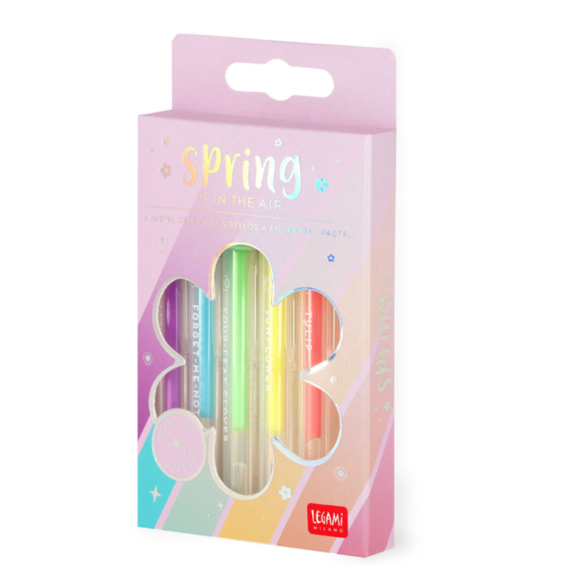 Set de 6 Stylos à Encre Gel Pastel - Spring is in the Air LEGAMI