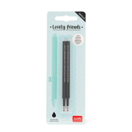 Set de 2 Recharges pour Stylo à Encre Gel Lovely Friends Encre noire LEGAMY