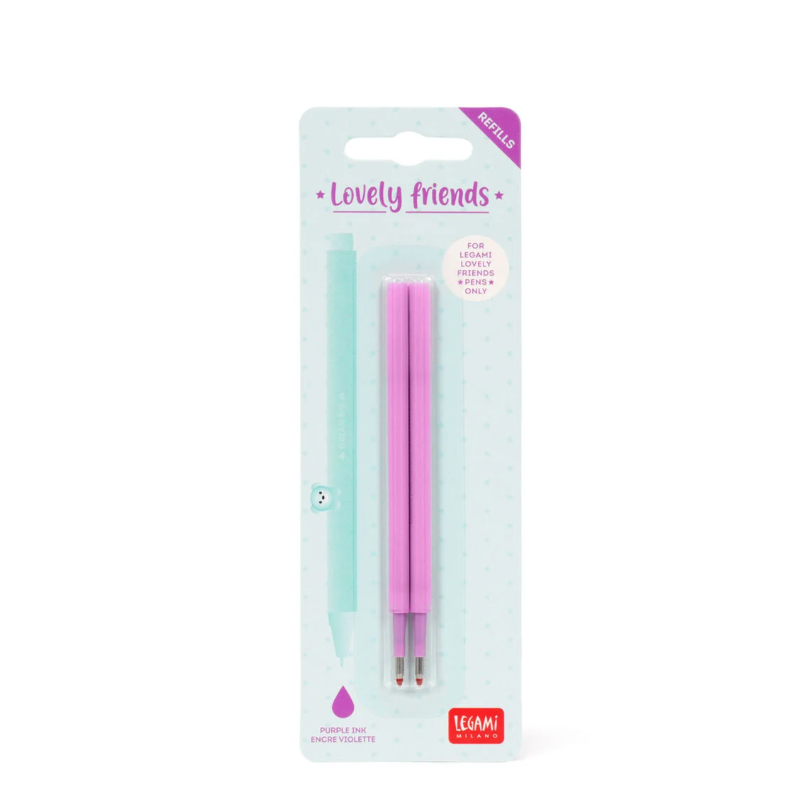Set de 2 Recharges pour Stylo à Encre Gel Lovely Friends Encre Violet LEGAMY