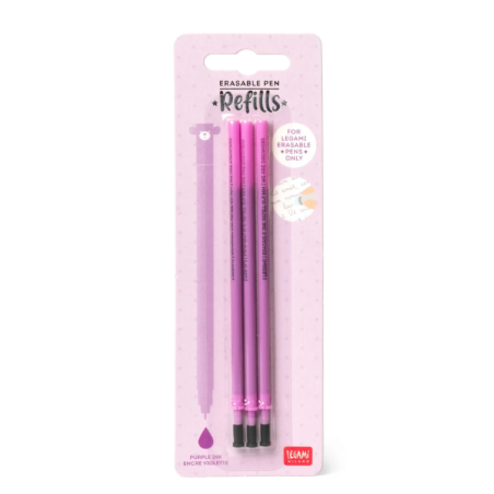 Set de 3 Recharges pour Stylo à Encre Gel Effaçable Encre VIOLET Erasable Pen LEGAMI