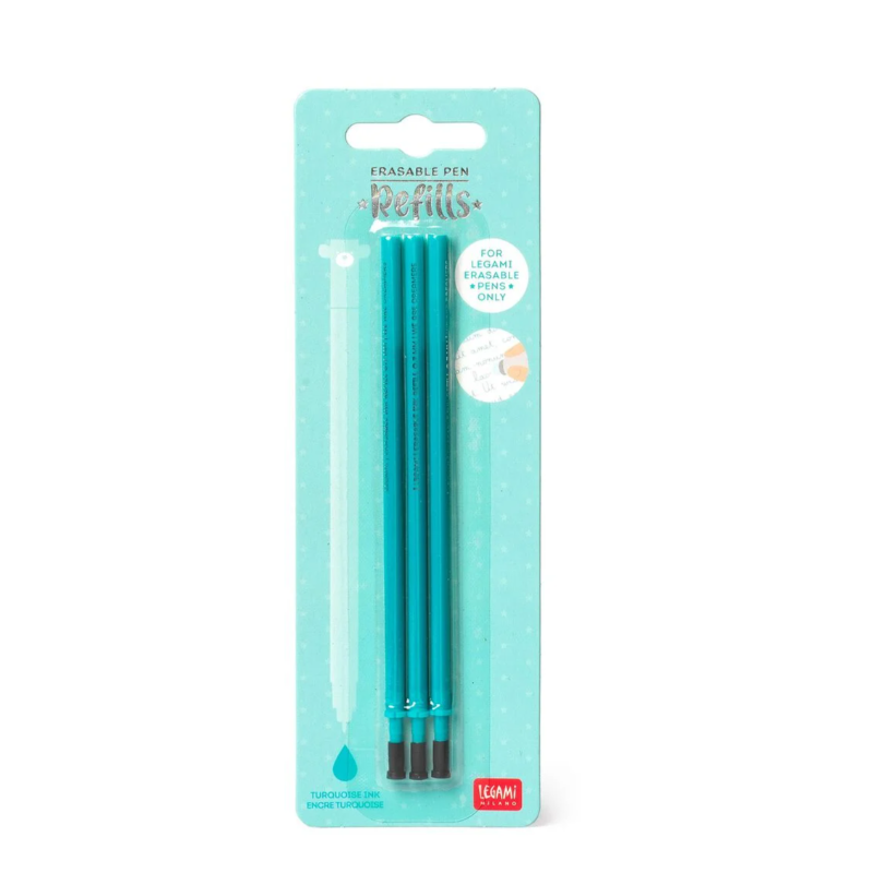 Set de 3 Recharges pour Stylo à Encre Gel Effaçable Encre BLEU Erasable Pen LEGAMI