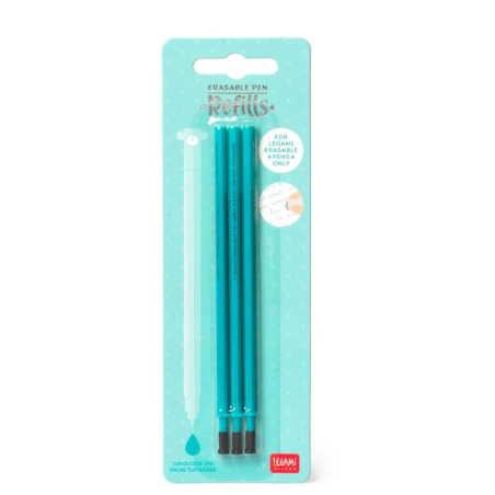 Set de 3 Recharges pour Stylo à Encre Gel Effaçable Encre BLEU Erasable Pen LEGAMI