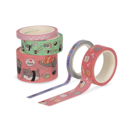 Set de 5 Washi Tape Décoratifs en Papier Kitty Tape by Tape LEGAMI