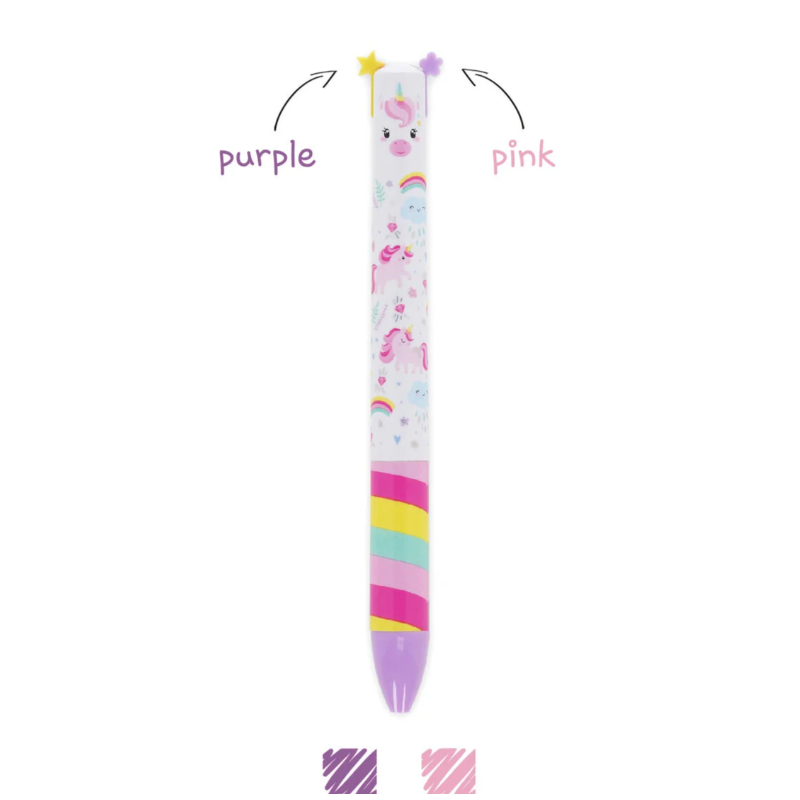 Stylo à Bille à Deux Couleurs Licorne Click&Clack LEGAMI