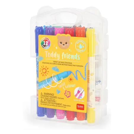 SET DE 12 CRAYONS DE CIRE TORSADABLES TEDDY FRIENDS LEGAMI