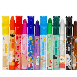 SET DE 12 CRAYONS DE CIRE TORSADABLES TEDDY FRIENDS LEGAMI