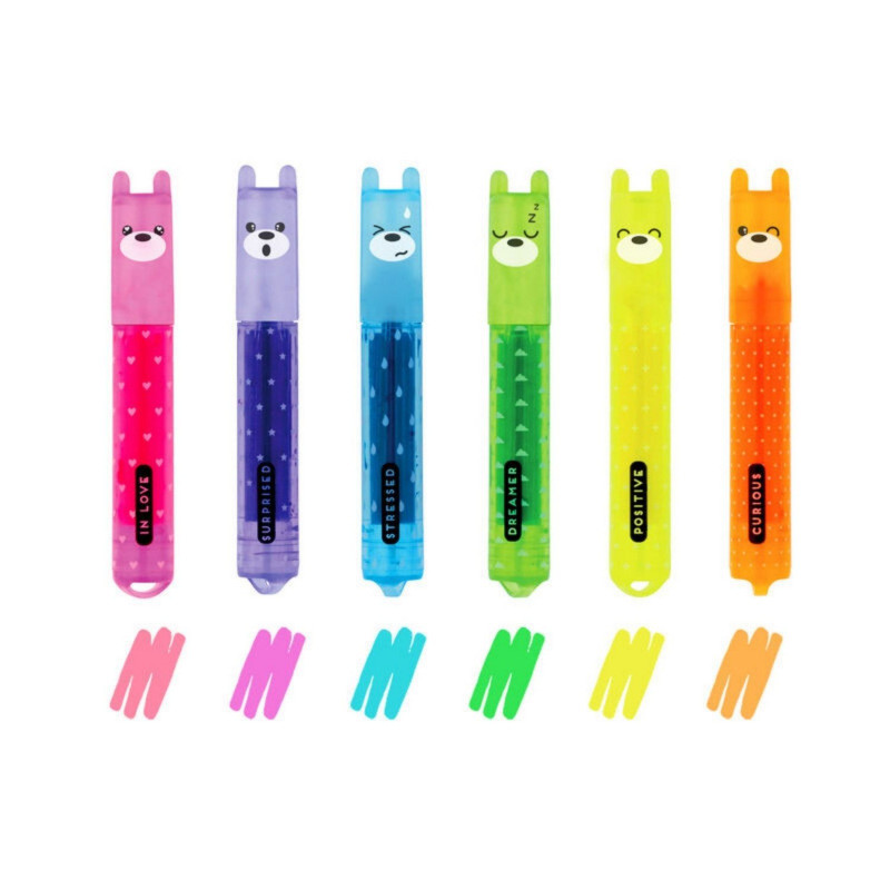 Set de 6 mini suligneurs Teddy Bear Legami