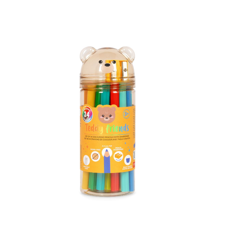 Set de 24 crayons de couleur Legami Teddy Bear
