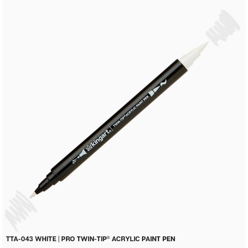 FEUTRE ACRYLIQUE DOUBLE POINTE BRUSH FEUTRE PRO KINGART BLANC APT-0123