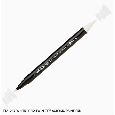 FEUTRE ACRYLIQUE DOUBLE POINTE BRUSH FEUTRE PRO KINGART BLANC APT-0123