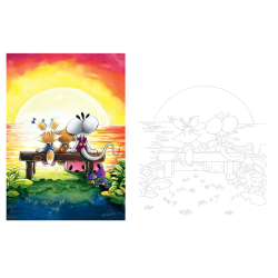 Coloriage Le joli monde de Diddl 30 planches à peindre à l'aquarelle ou à colorier