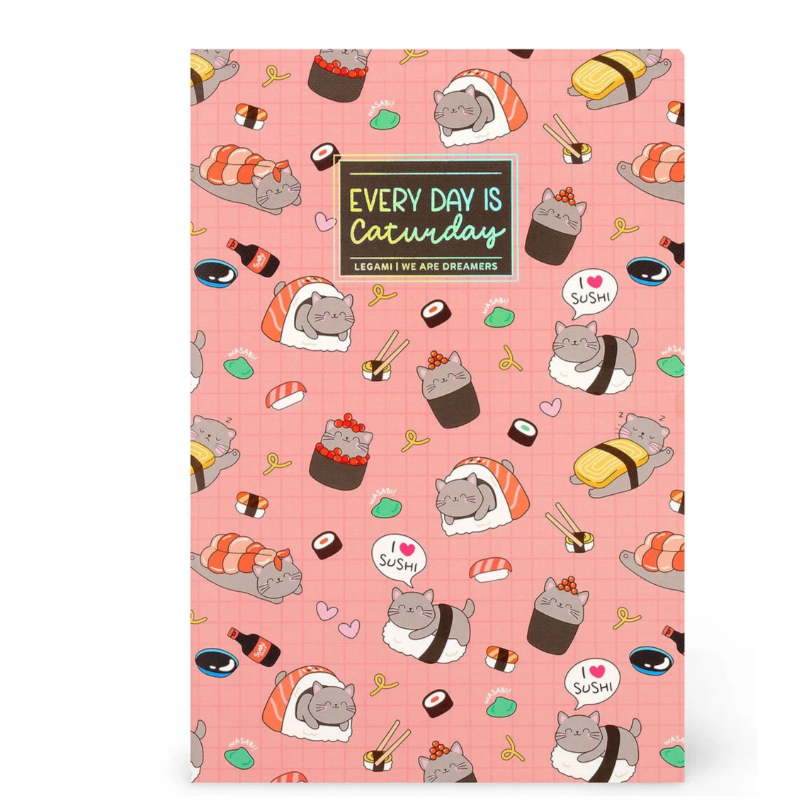 Cahier Page Blanche A5 Sushi Chat