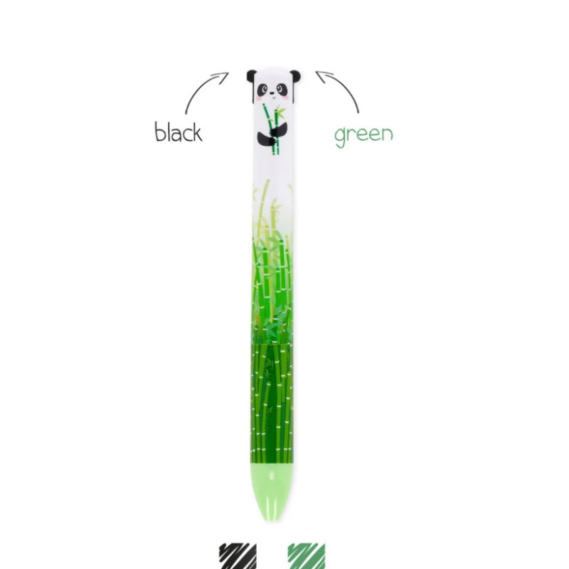 Stylo à Bille à Deux Couleurs Panda Click&Clack LEGAMI