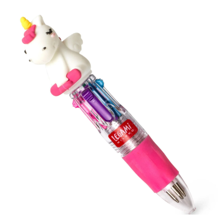 Mini Stylo à Bille 4 Couleurs Unicorn Mini Magic Rainbow LEGAMI
