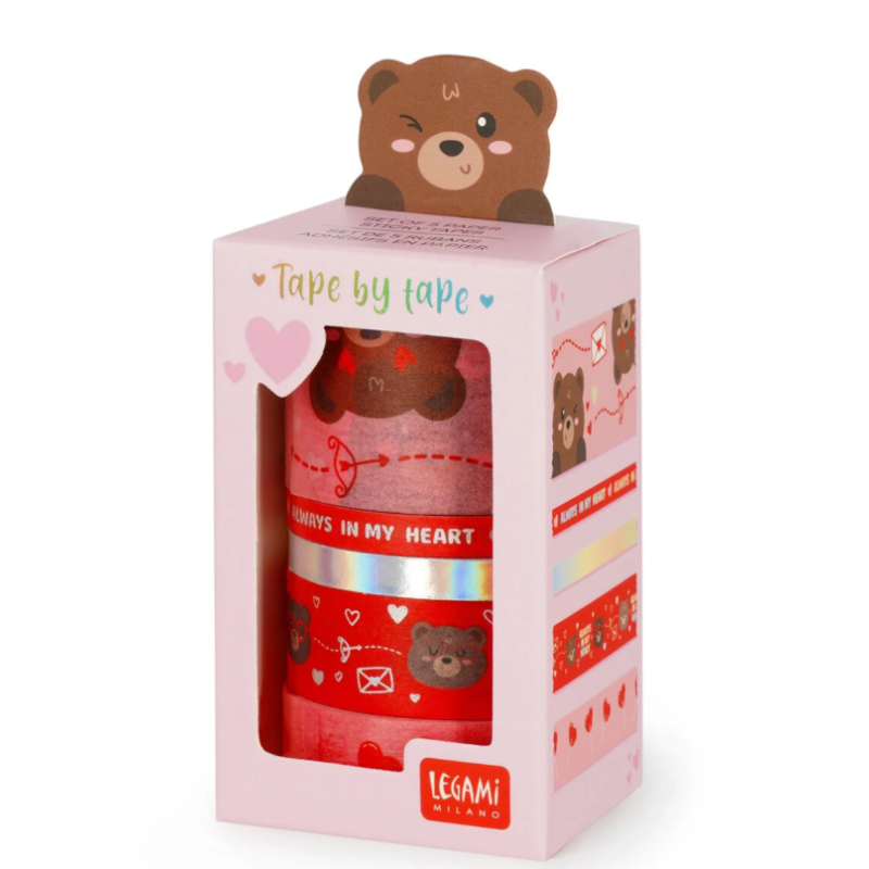 Set de 5 Rubans Adhésifs Décoratifs en Papier Teddy Bear Tape by Tape LEGAMI