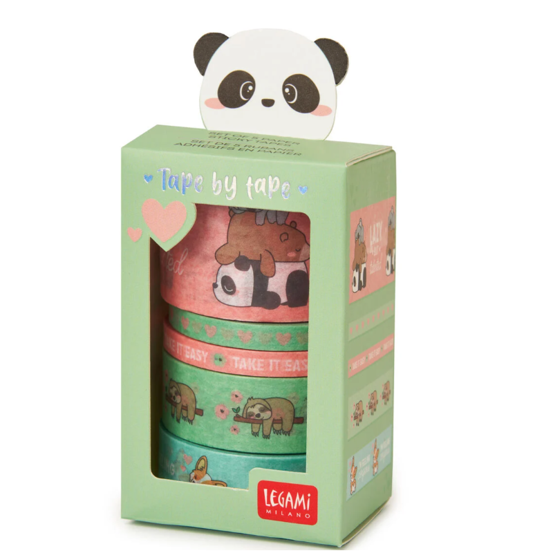 Set de 5 Rubans Adhésifs Décoratifs en Papier Cute Animals Tape by Tape LEGAMI