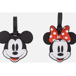 Set 2 Etiquettes à Bagages Mickey & Minnie Rouge et Noir - Disney