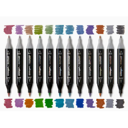 SET DE 24 Marqueurs A EAU métalliques double embout PRO