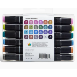 SET DE 24 Marqueurs A EAU métalliques double embout PRO