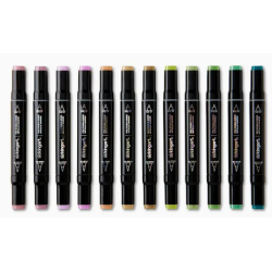SET DE 24 Marqueurs A EAU métalliques double embout PRO