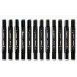 SET DE 24 Marqueurs A EAU métalliques double embout PRO