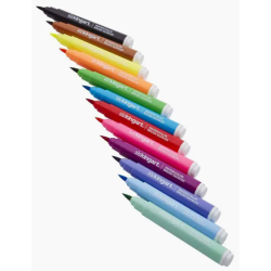SET DE 12 Marqueurs A EAU pinceau à pointe souple pour coloriage KINGART