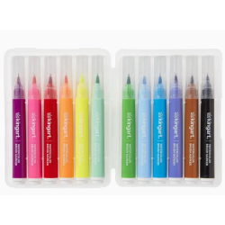 SET DE 12 Marqueurs A EAU pinceau à pointe souple pour coloriage KINGART