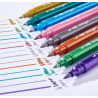 Stylos métalliques KINGART- 10 couleurs double pointe + marqueurs fins