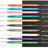 Stylos métalliques KINGART- 10 couleurs double pointe + marqueurs fins