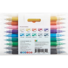 Stylos métalliques KINGART- 10 couleurs double pointe + marqueurs fins