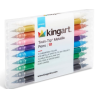 Stylos métalliques KINGART- 10 couleurs double pointe + marqueurs fins