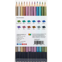 Pack de 12 Crayons de couleur métalliques KINGART