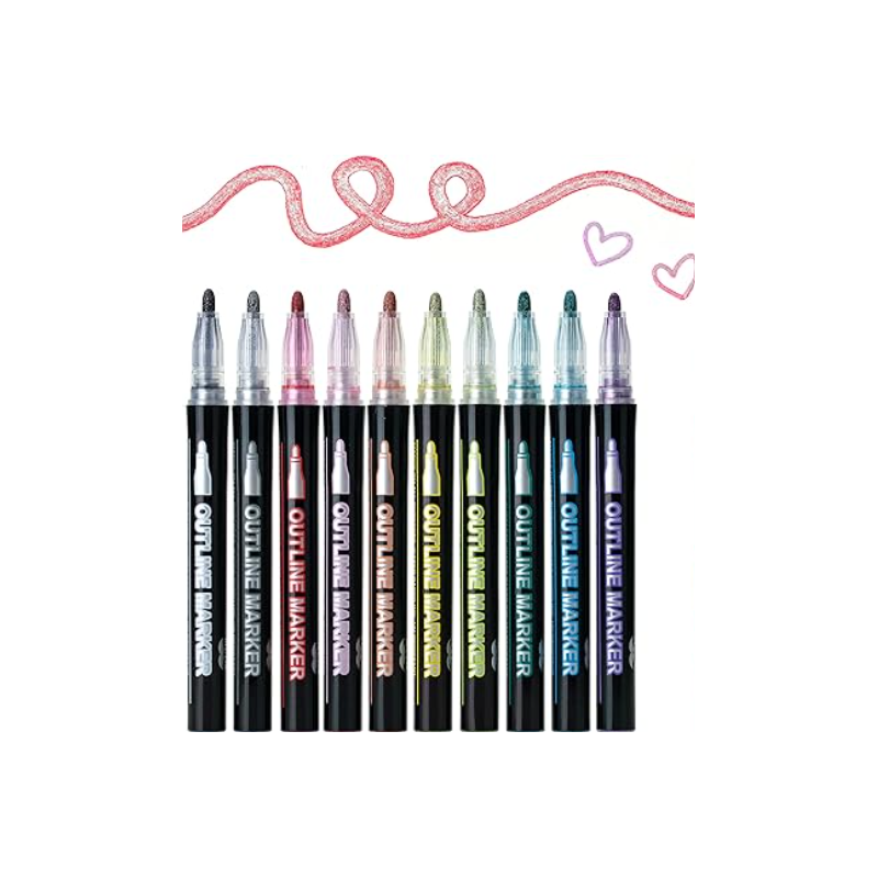 Pack de 10 Feutres contour double trait Mr Pen