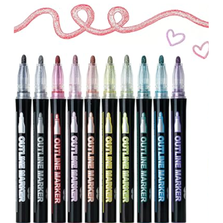 Pack de 10 Feutres contour double trait Mr Pen