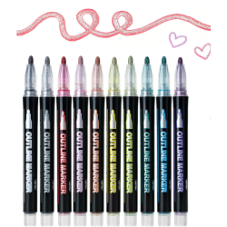 Pack de 10 Feutres contour double trait Mr Pen