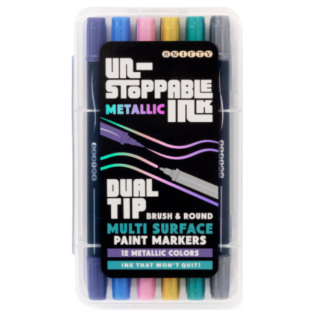 Marqueurs de peinture à double pointe à encre métallique - Snifty