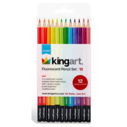 Pack de 12 crayons de couleur néon - KINGART