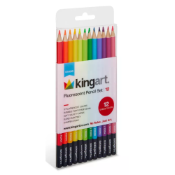 Pack de 12 crayons de couleur néon - KINGART