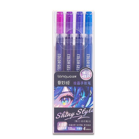 Pack de 4 stylos gel pailletés Languo