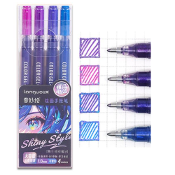 Pack de 4 stylos gel pailletés Languo