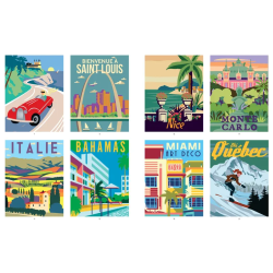 Affiches rétros 40 coloriages mystère