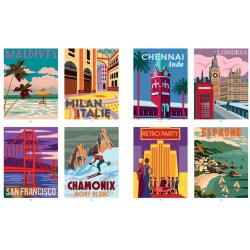 Affiches rétros 40 coloriages mystère