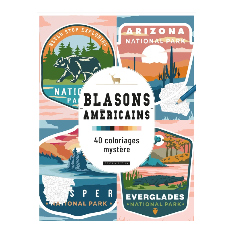 Blasons américains 40 Coloriages mystère