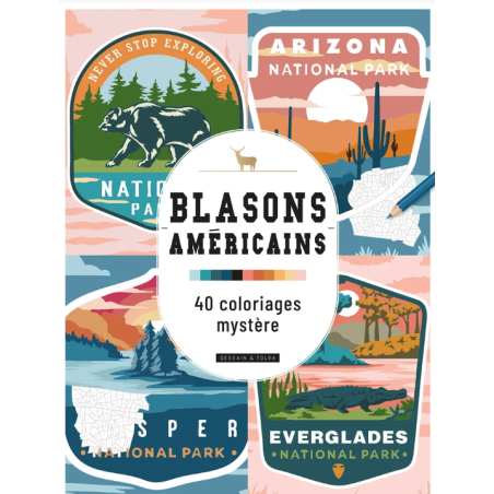 Blasons américains 40 Coloriages mystère