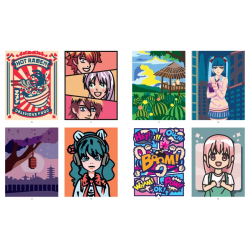 Univers mangas 40 Coloriages mystère