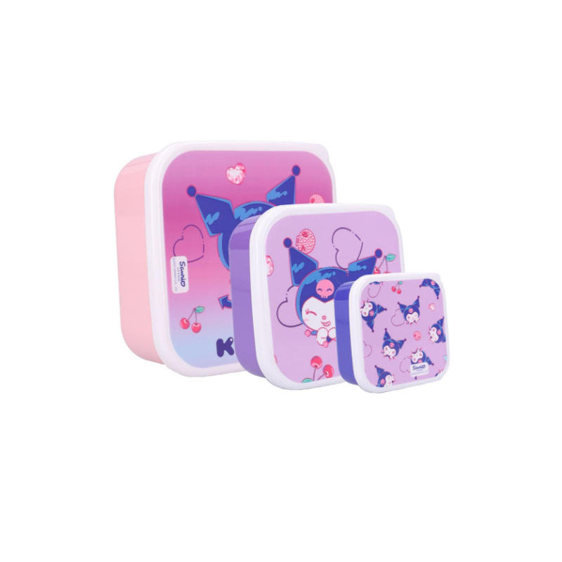 Pack 3 boîtes à goûter Kuromi Sanrio