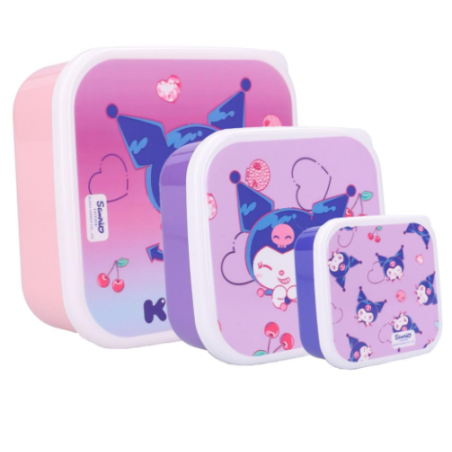 Pack 3 boîtes à goûter Kuromi Sanrio