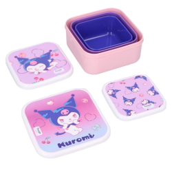 Pack 3 boîtes à goûter Kuromi Sanrio